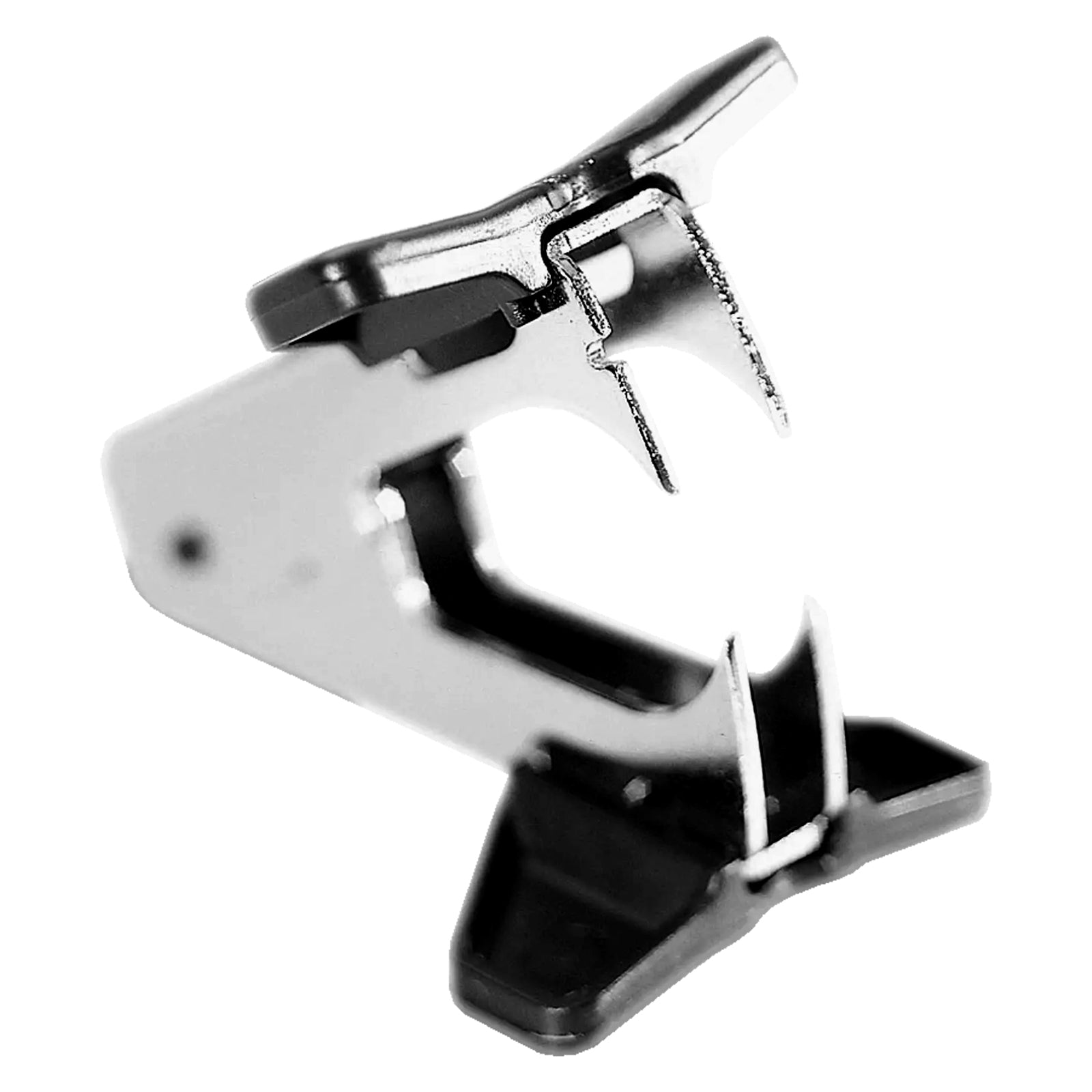 A close up product image of the Rapid C1 Staple Remover Claw against a clean white background. The angled view highlights the precision chrome steel jaws, ergonomic black grip and compact design, making the construction details clearly visible.