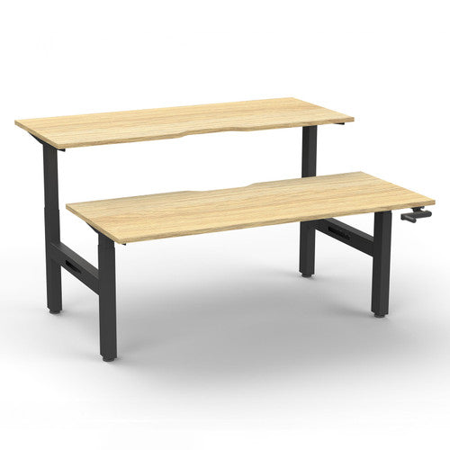 Rapidline Boost Crank Back to Back Workstation 1200 x 750mm Natural Oak Black Satin - image 1