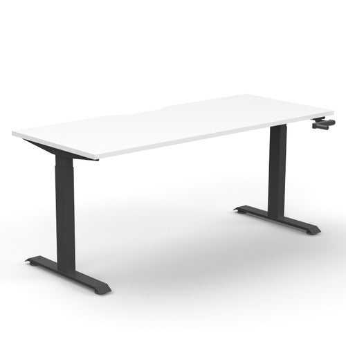 Rapidline Boost Crank Single Sided Workstation 1500 x 750mm Natural White Black Satin - image 1
