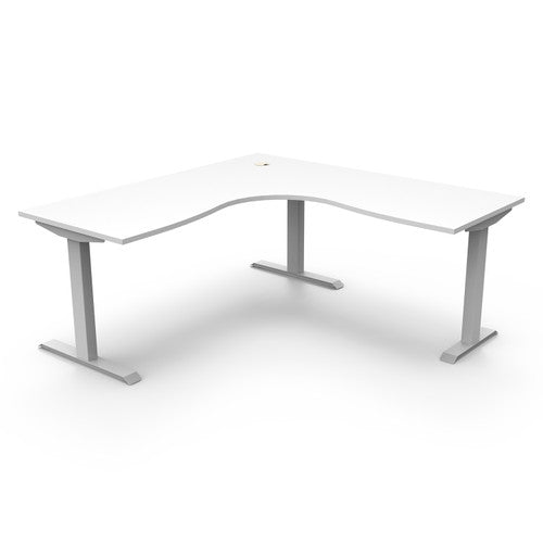 Rapidline Boost Static Corner Workstation 1500 x 1500 x 750mm Natural White / White Satin - image 1