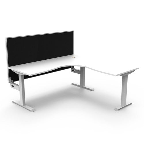 Rapidline Boost Static Corner Workstation 1800 x 1800mm with Screen Natural White - image 1