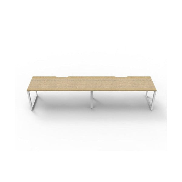 Rapidline Deluxe Infinity 2 Person Workstation 1500x750mm Natural Oak White Satin - image 2