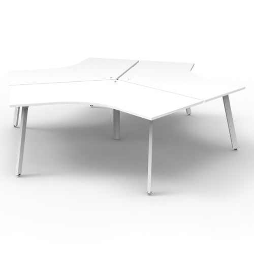 Rapidline Deluxe Infinity 3 Person 120 Degree Workstation Eternity Leg Natural White White - image 1