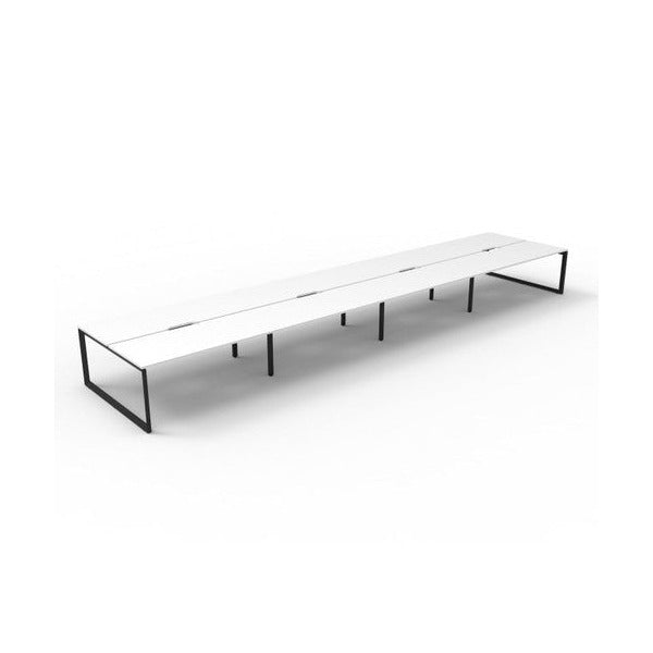 Rapidline Deluxe Infinity Back to Back 8 Person Workstation Loop Leg 1500 x 750mm Natural White Black Satin - image 1