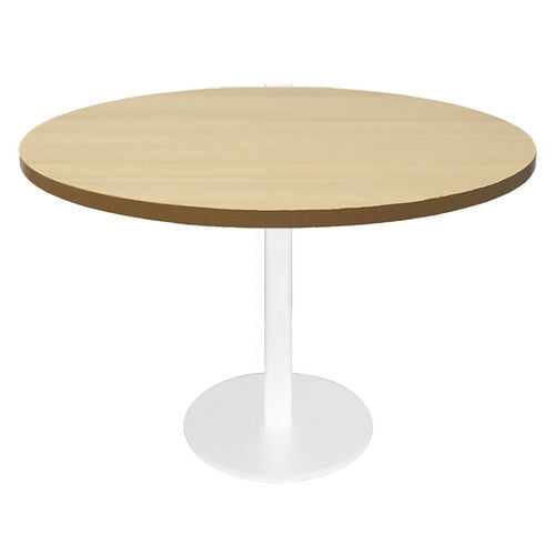 Rapidline Estilo Round Table Flat Disc Base 1200mm Natural Oak White - image 1