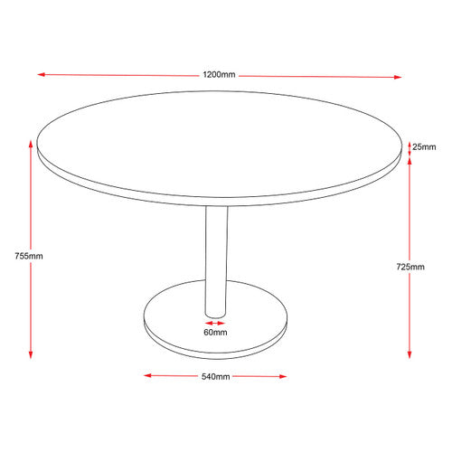 Rapidline Estilo Round Table Flat Disc Base 1200mm Natural Oak White - image 2