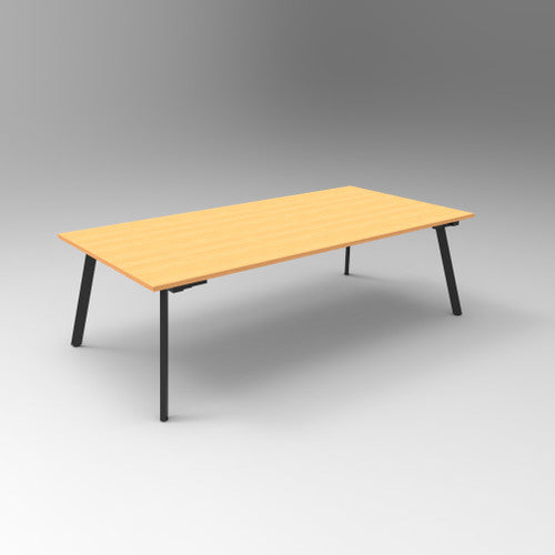 Rapidline Eternity Rectangle Boardroom Table 2400 x 1200mm Beech Black Satin - image 1