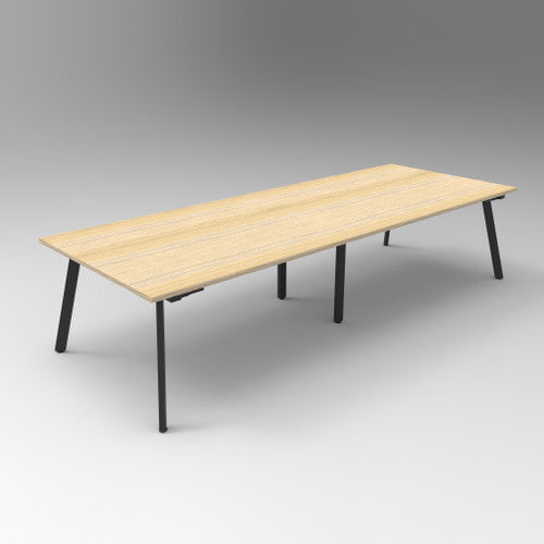 Rapidline Eternity Rectangle Boardroom Table 3200 x 1200mm Natural Oak Black Satin - image 1