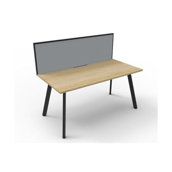 Rapidline Eternity Single Sided Workstation 1200 x 750mm with Screen Natural Oak / Black Satin