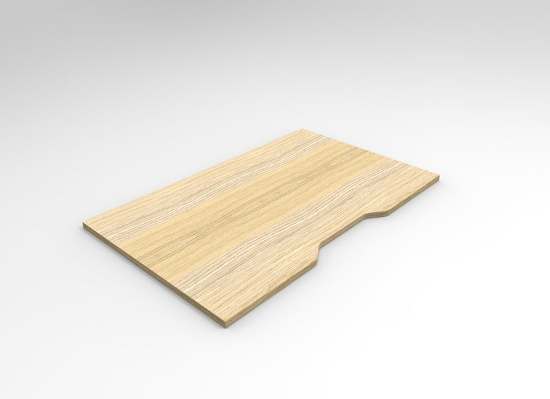 Rapidline scalloped table top in Natural Oak, supplier product render of the top on its own on a soft grey studio background