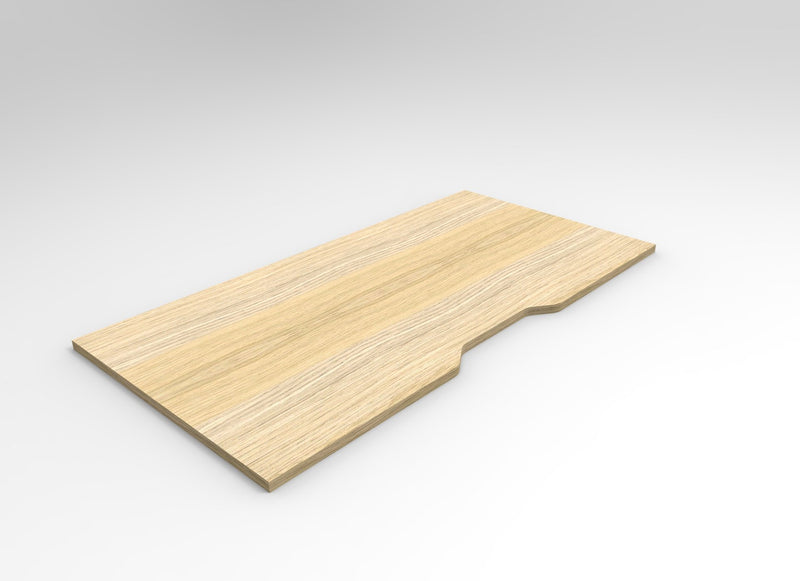 Rapidline scalloped table top in Natural Oak, supplier product render of the top on its own on a soft grey studio background