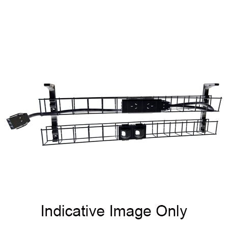 Rapidline Rapid Wiring dual tier cable basket kit in black with power module, data modules and interconnecting lead fitted