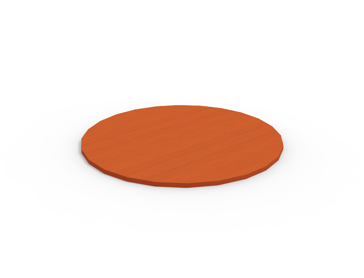 Rapidline round table top in Cherry, supplier product render of the top on its own on a white background