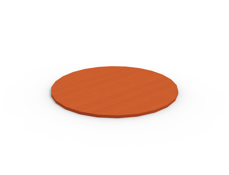 Rapidline round table top in Cherry, supplier product render of the top on its own on a white background