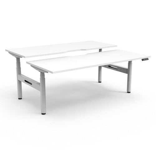 Rapidline Halo Plus Back to Back Workstation 1200 x 750mm Natural White and White Satin - image 1