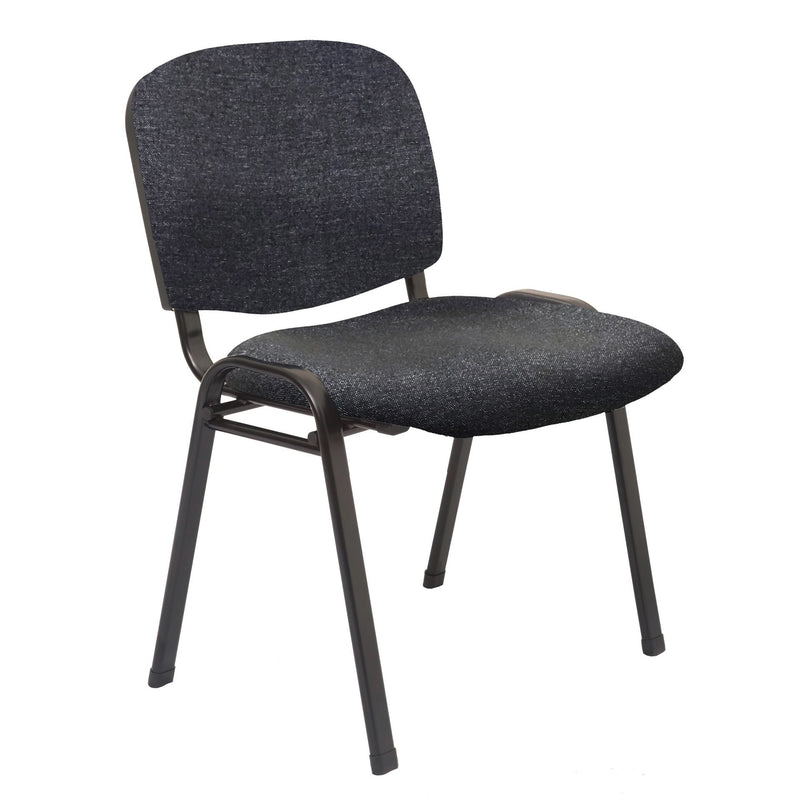 The Nova in charcoal flecked fabric on the same black powdercoated four leg frame, three quarter view, one of Rapidline's own photographs of this model