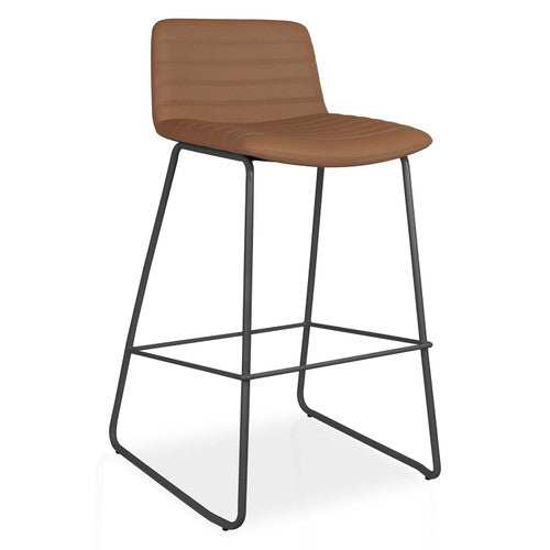 Rapidline Pixel Bar High Stool 730mm Amber PU Black Base - image 1