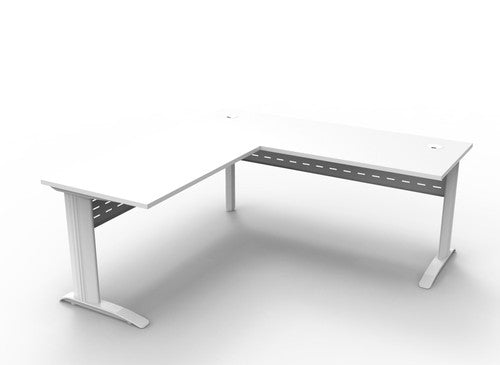 Rapidline Rapid Span Open Workstation with Return 1800 x 1800 x 700mm Natural White / White Satin - image 1