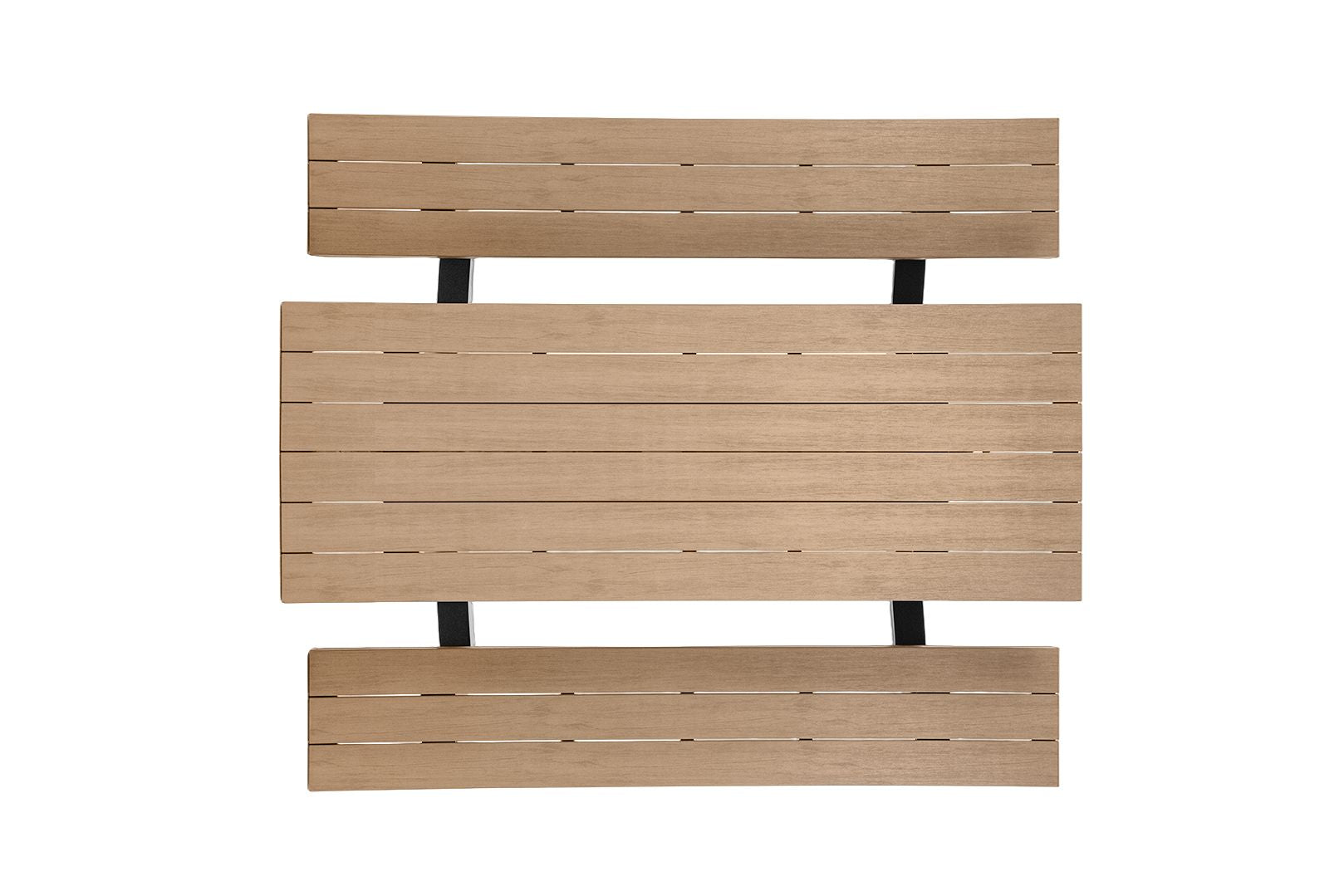 Overhead view of the Rapidline Ridge picnic setting showing the wide table top slats with an attached bench seat along each side.