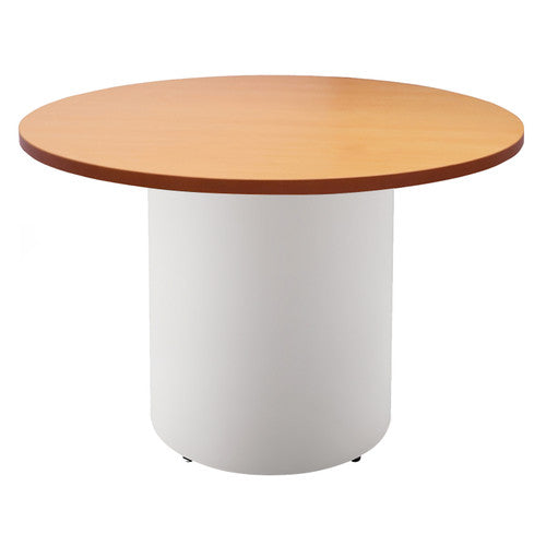 Rapidline Round Table Drum Base 1200mm Diameter Beech White - image 1