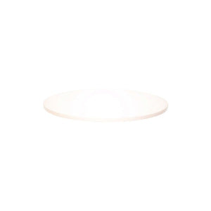 Rapidline round table top in Natural White, shown on its own at an angle against a plain white background