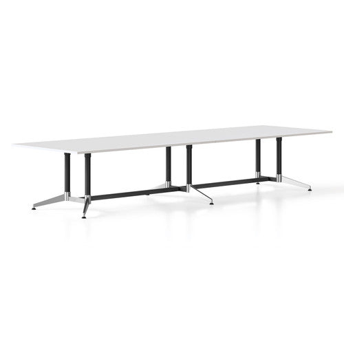 Rapidline Typhoon Boardroom Table 4000 x 1200mm Natural White Black Aluminium - image 1