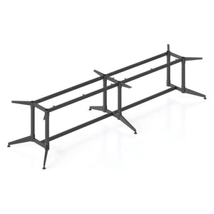 Rapidline Typhoon double stage meeting table frame in black powder coat all over, angled view of the frame on its own
