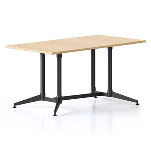 Rapidline Typhoon Meeting Table 1500 x 750mm Natural Oak Black - image 1