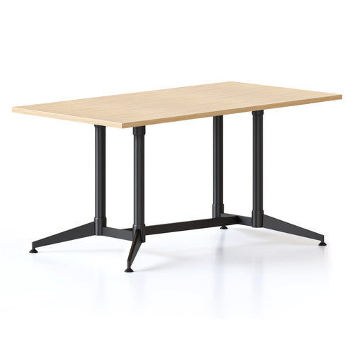 Rapidline Typhoon Meeting Table 1500 x 750mm Natural Oak Black - image 1