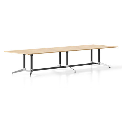 Rapidline Typhoon Meeting and Boardroom Table 4000 x 1200mm Natural Oak Black Aluminium - image 1
