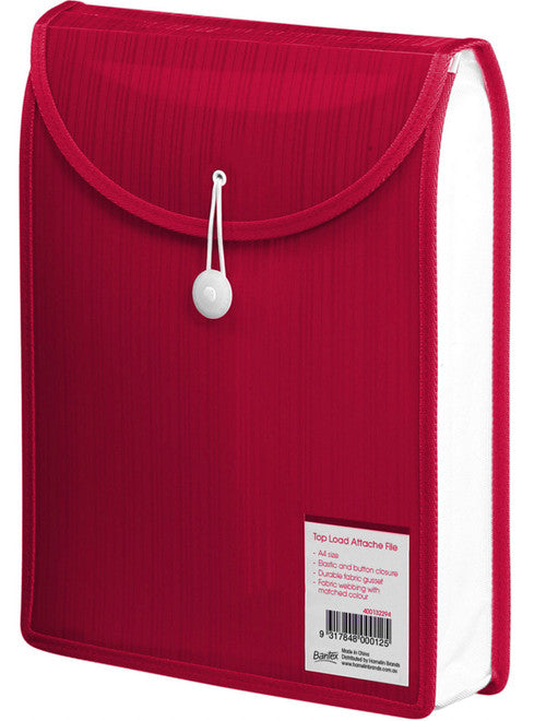 Bantex A4 Top Load Attache File Red Box of 6