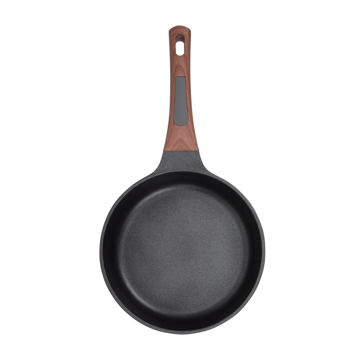 Top-down view into the Resto Capella 24cm frypan, showing the black Pfluon non-stick interior