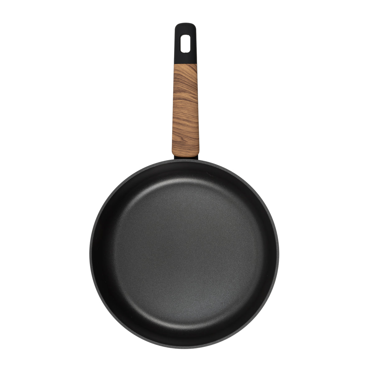 Top-down view of the black non-stick cooking surface of the Resto Mon 26cm frypan