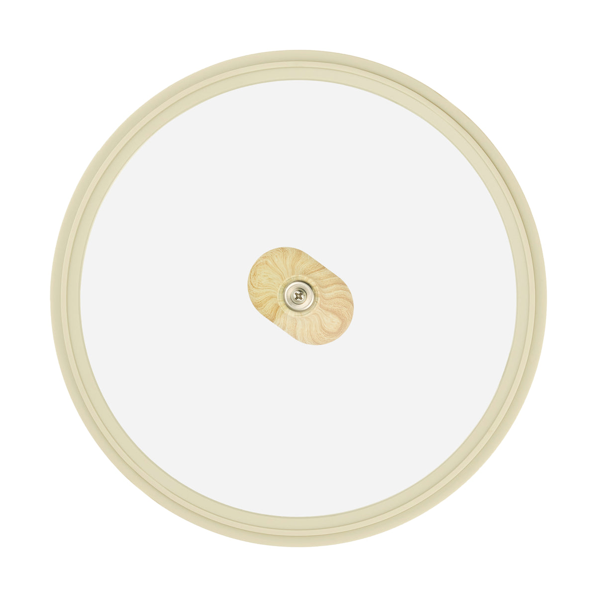 Underside of the tempered glass lid for the Resto Ran 24cm casserole, showing the silicone rim around the edge