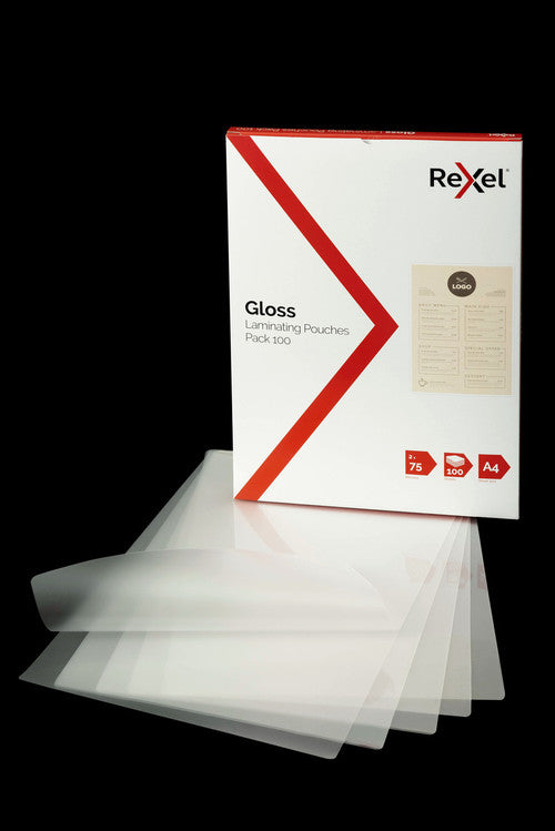 Rexel A4 Laminating Pouches 2x75 Micron Gloss Pack of 100