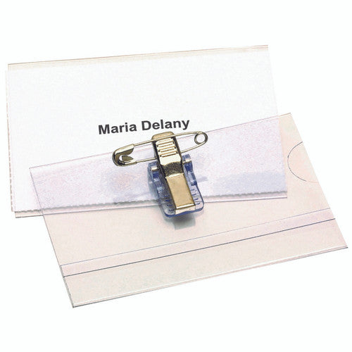 Rexel Convention Cardholder with Pin and Clip Clear Box of 50 - image 1