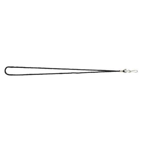 Rexel Cord Style Lanyard with Swivel Clip Black Pack of 10