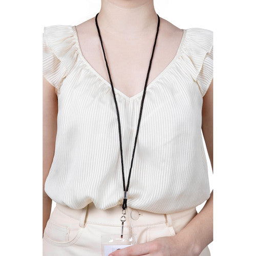 Rexel Cord Style Lanyard with Swivel Clip Black Pack of 10