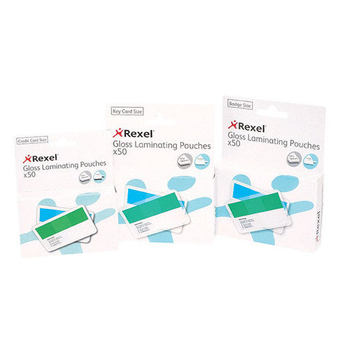 Rexel Laminating Pouches Credit Card 54x86mm 125 Micron Gloss Pack of 50 - image 1