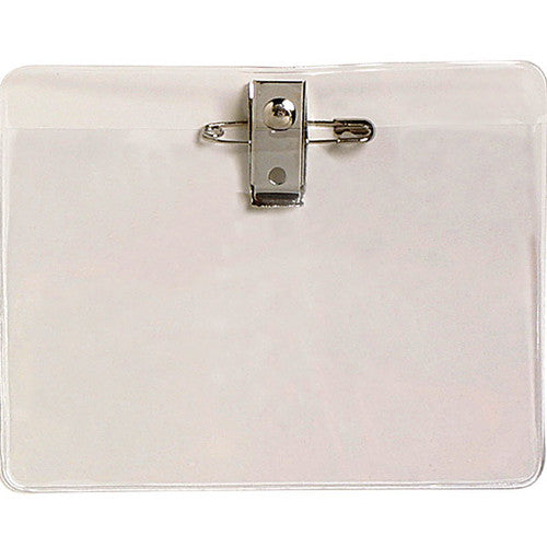 Rexel Large Clear Card Holder with Pin and Clip 113x84mm Pack of 10 - image 1