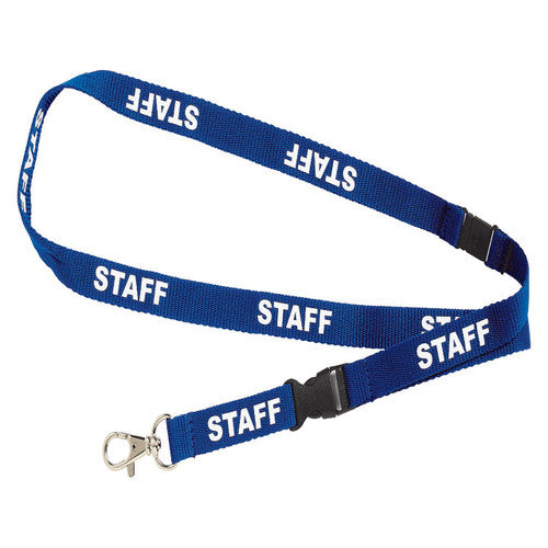 Rexel Pre-Printed Staff Lanyard Blue Pack of 5