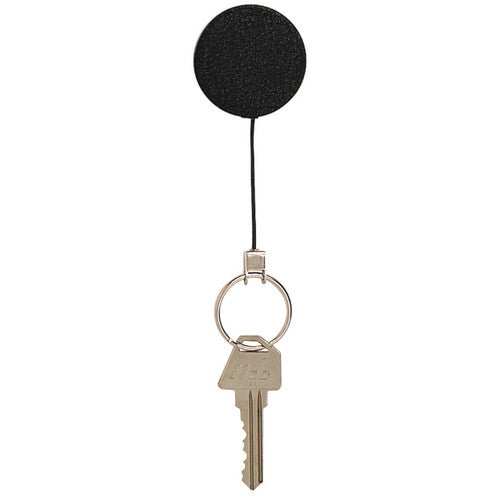 Rexel Retractable Metal Key Holder with Nylon Cord and Key Ring Black - image 1