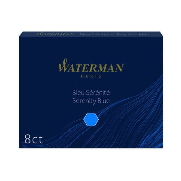 Waterman Fountain Pen Cartridges Serenity Blue 8 Pack in Box