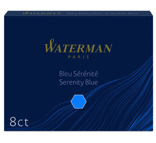 Waterman Fountain Pen Cartridges Serenity Blue 8 Pack in Box