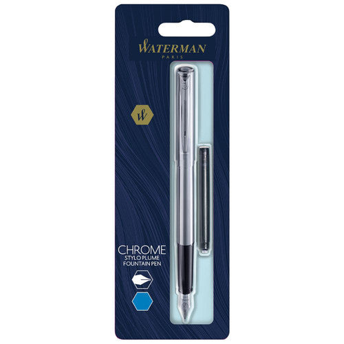 Waterman Allure Chrome Chrome Trim Fountain Pen in Blister Pack