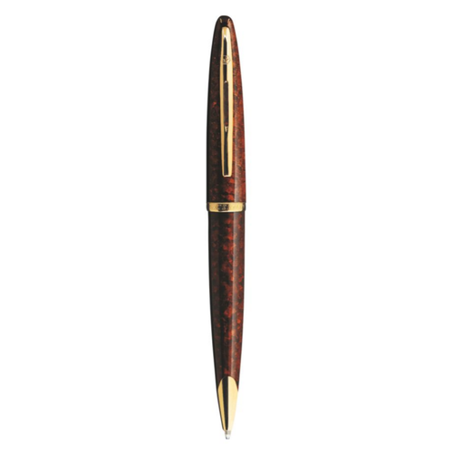 Waterman Carene Marine Amber Gold Trim Ballpoint Pen in Box