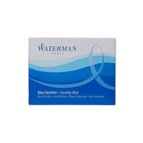 Waterman Fountain Pen Serenity Blue Long Cartridges 8 Pack in Blister Pack