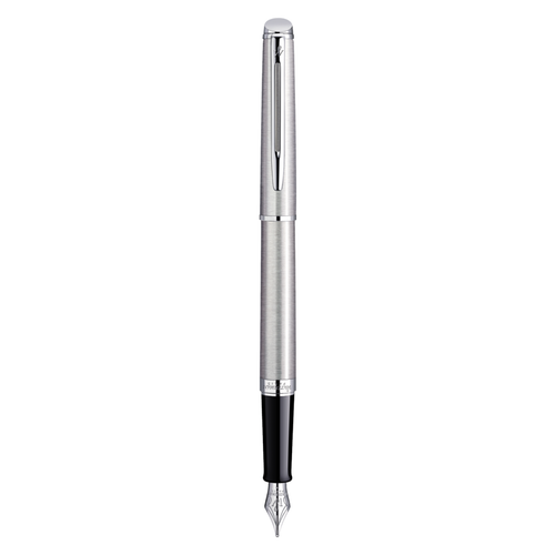 Waterman Hemisphere Stainless Steel Chrome Trim Fountain Pen in Box