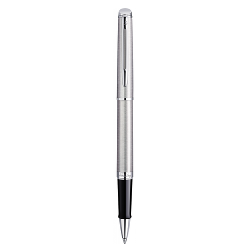 Waterman Hemisphere Stainless Steel Chrome Trim Rollerball Pen in Box