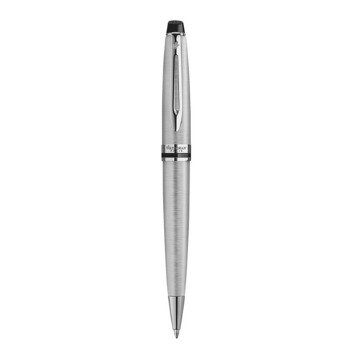 Waterman Expert Stainless Steel Chrome Trim Ballpoint Pen in Box